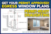 design basement egress window plan basement finish plan irc 2021 permit drawing