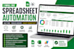 do full automation custom excel spreadsheet finance csv excel dashboard macro