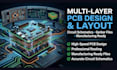 do multi layer pcb design, pcb layout and circuit schematic and gerber files