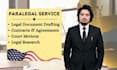 draft US legal documents, contracts, and paralegal services