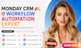 setup monday com automation, integrations and custom dashboards,client portal