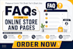 write faqs ,bio and about us for your store and website