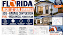 florida architectural drawing adu garage conversion hvac mechanical permit plan