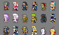 do pixel art animation, pixel art character design sprite sheet, video game art