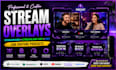 create premium broadcast streamyard and podcast overlays for quality livestream