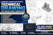create technical drawing, patent drawing, cad line art for manufacturing