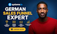 do converting germany systeme io, german landing page, systeme io sales funnel