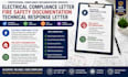 electrical compliance letter fire safety documentation technical response letter