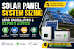 do solar panel system sizing, load calculation and expert advice