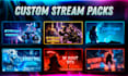 create a professional twitch overlay complete stream pack