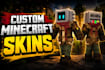 design unique HD custom minecraft skins for java, bedrock and pvp
