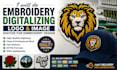 do embroidery digitalizing logo, digitize image for embroidery design
