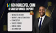 design gohighlevel sales funnel ghlcrm landingpage workflow automation  ,funnel