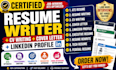 write an ats optimized resume, cover letter and linkedln profile