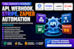 develop and integrate API, webhook, stripe, zapier automation setup twilio SMS
