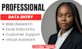 be your virtual assistant for data entry, customer support and web research