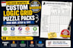 deliver monthly custom logic grid puzzle packs for kdp