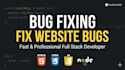 fix HTML, CSS, javascript, and node js bugs on your website