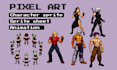 pixel art character animation, pixel art sprite sheets, 2d game assets