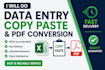 do data entry, copy paste, and PDF conversion