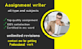 do assignment work of college and university for you