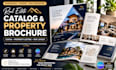 design real estate catalog canva property, brochure listing pdf layout