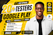 provide 20 testers mobile app testing 12 testers 12 testers closed testing
