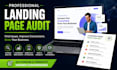 do website landing page audit, cro audit, and one page website design for brands