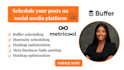schedule social media posts via buffer, publer, hootsuite and metricool
