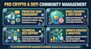 be your expert crypto defi community manager and moderator