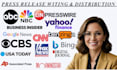 write, publish product launch press release, partnership, or event PR