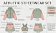create activewear fashion tech pack technical flat sketch and apparel design