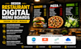 design restaurant digital menu boards with canva, yodeck, optisigns, screencloud