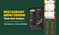 design a restaurant menu that is print ready and canva editable