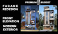 create budget friendly front elevation redesign,
