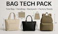 design bag tech pack tote bag tech pack handbag tech pack backpack factory ready