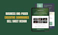 design business one pager, sell sheet, or executive summary