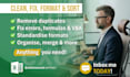 clean, fix, format, and organise your excel data