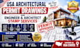 provide USA architectural permit drawings and engineer architect stamp services
