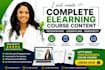 create elearning course content, presentations, lesson plans and worksheet