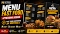 design a professional restaurant menu, food flyer