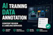 ai training and data annotation tasks