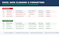 do excel data cleaning, remove duplicates, and fix formatting