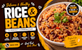 create an attractive rice and beans food promotion post