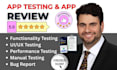 do QA testing, app testing, website testing, and ios app review