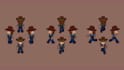pixel art character top down character sprite sheet animation 16bit game assests