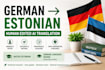 translate and edit german to estonian ai translations