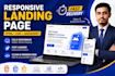 develop responsive landing page using HTML CSS javascript