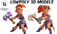 create 3d low poly character rig and animate retro  model ps2 ps1 n64 y2k style