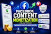help you to get organically  content monatization on facebook